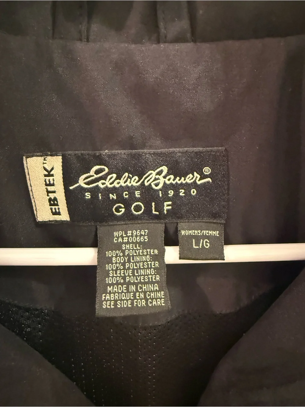 Eddie Bauer Men’s Golf Black 1/2 Zip Windbreaker Jacket Large Mesh Lined Vented